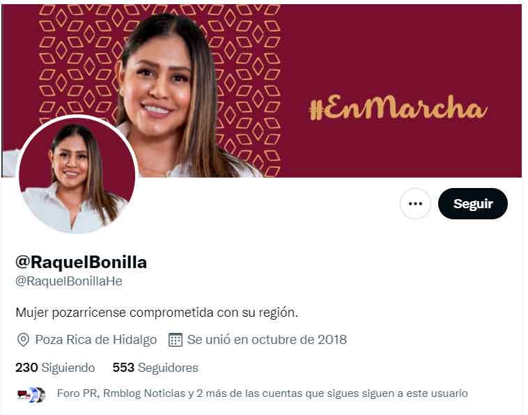 Raquel Bonilla twitter