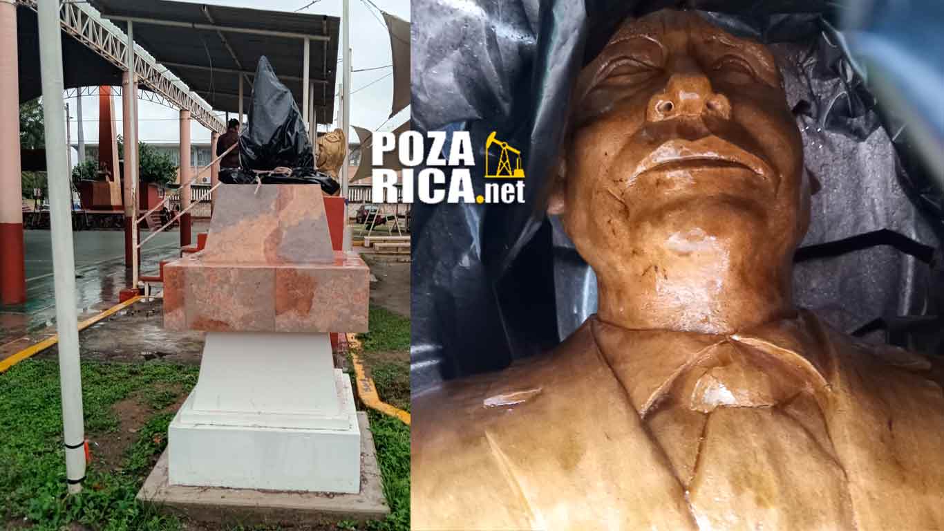 Sin Fecha para la Develación del Busto en Homenaje a Leonardo Zaleta Juárez, Cronista de Poza Rica