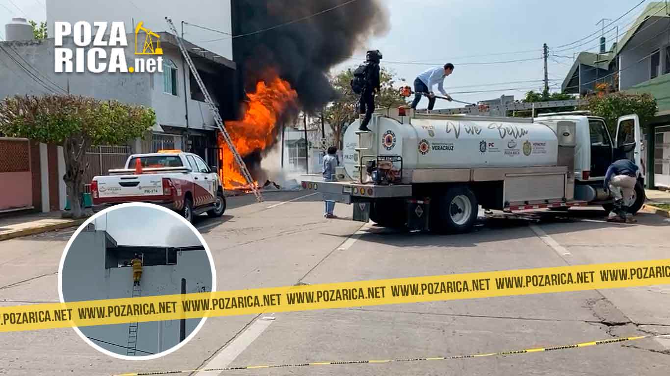 Incendio en la Colonia 27 de Septiembre de Poza Rica: Rápida Intervención Evita Tragedia