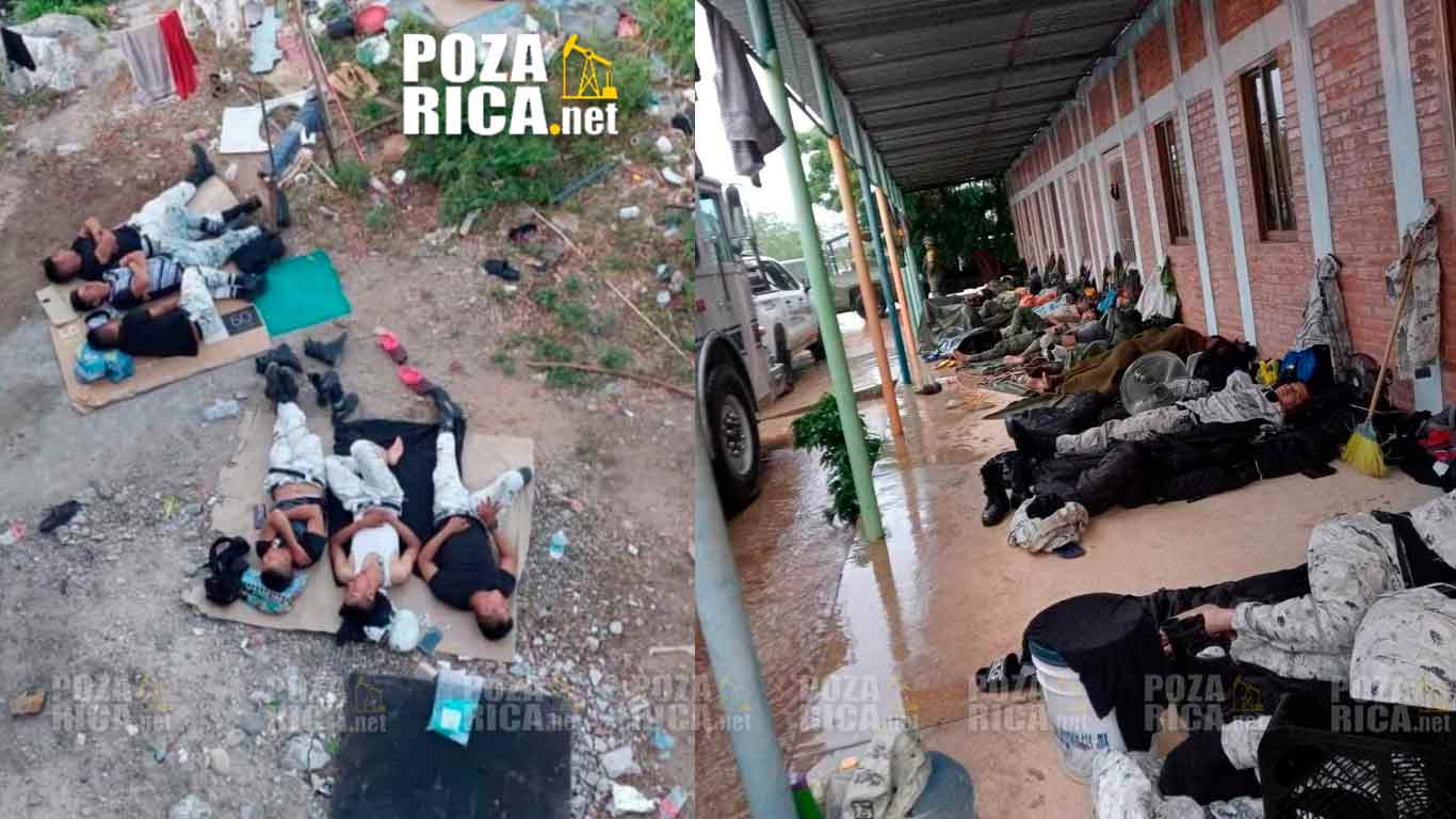 Guardia Nacional Descansan en Condiciones Precarias