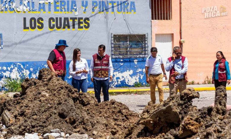 Gobierno de Poza Rica supervisa obras de drenaje sanitario en Cazones y El Vergel