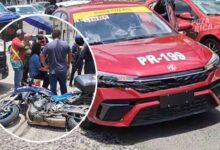 Motociclista de la Policía Estatal atropella a mujer tras chocar con taxi