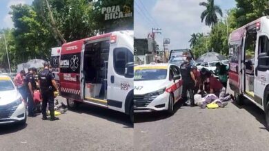 Muere taxista tras presunto infarto; pierde el control y provoca accidente en Poza Rica