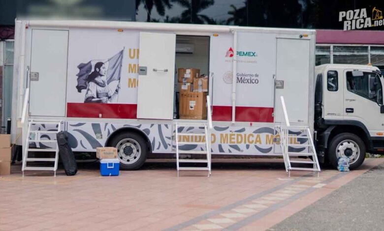UNIDAD MÉDICA MÓVIL BRINDA ATENCIÓN GRATUITA EN COLONIAS DE POZA RICA BAJO GESTIÓN DEL GOBIERNO DE POZA RICA Y PETRÓLEOS MEXICANOS