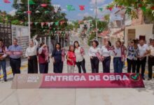 Pavimentan calle Escarcha en la colonia Agustín Lara