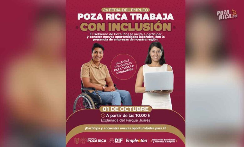 Poza Rica realizará la 2a Feria del Empleo con inclusión este 1 de octubre