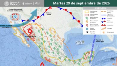 Aviso de temporal por lluvias fuertes del Golfo de México