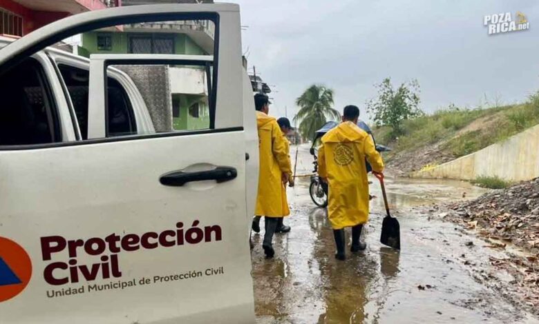 Gobierno de Poza Rica mantiene monitoreo permanente ante las lluvias