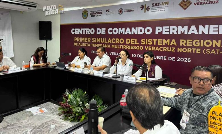 Simulacro con el SAT-VN concluye su primera fase en Poza Rica