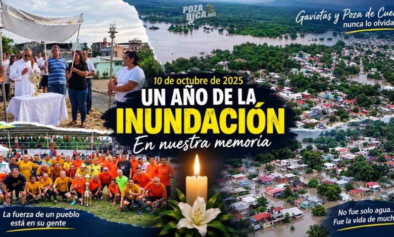 Gaviotas recuerda a un año de la inundación del 10 de octubre de 2025